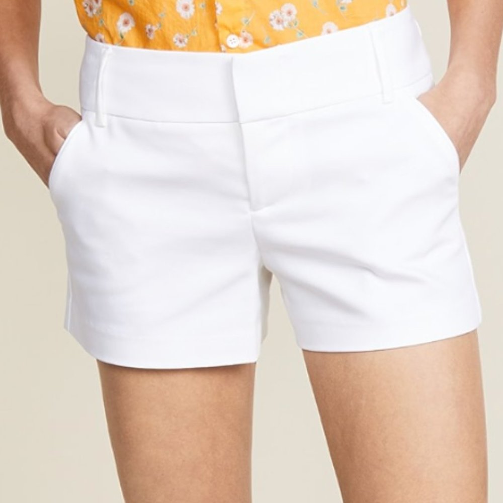 Alice + Olivia Cady Cuff Shorts White Sz 4
